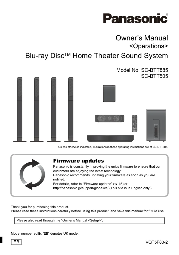 Cover of the Panasonic SA-BTT505 UK operating instructions