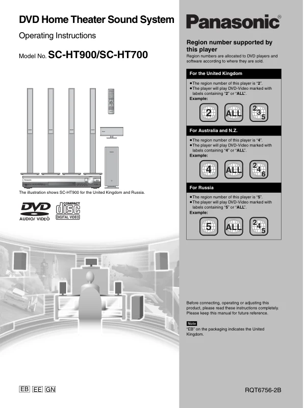 Cover of the Panasonic SC-HT900 UK operating instructions