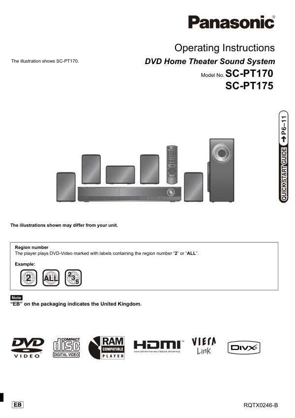Cover of the Panasonic SC-PT175 UK operating instructions