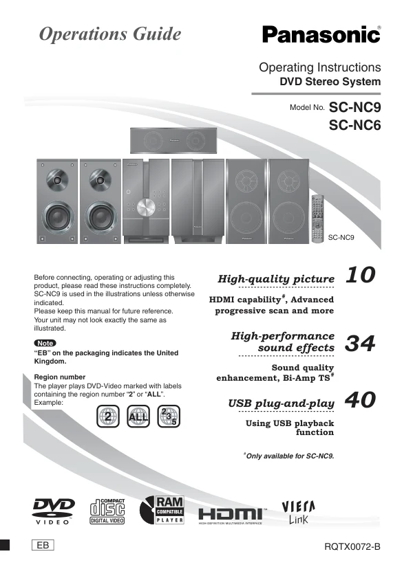 Cover of the Panasonic SA-NC6 UK operating instructions