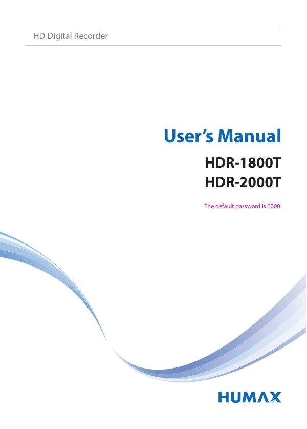 Cover of the Humax HDR-2000T UK operating instructions