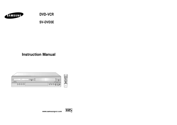 Cover of the Samsung SV-DVD3E UK operating instructions