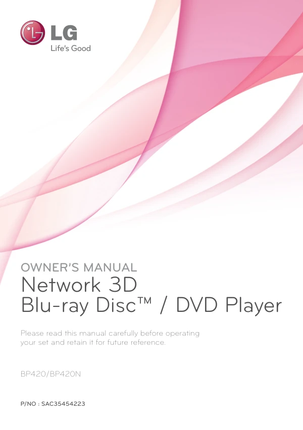 Cover of the LG BP420 UK operating instructions