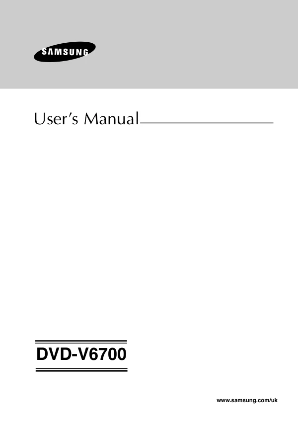 Cover of the Samsung DVD-V6700S UK operating instructions