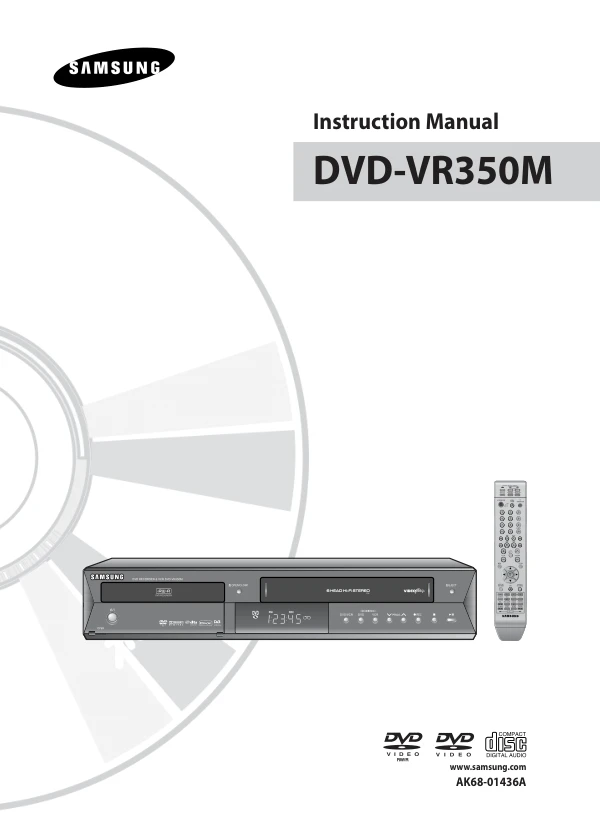 Cover of the Samsung DVD-VR350M UK operating instructions