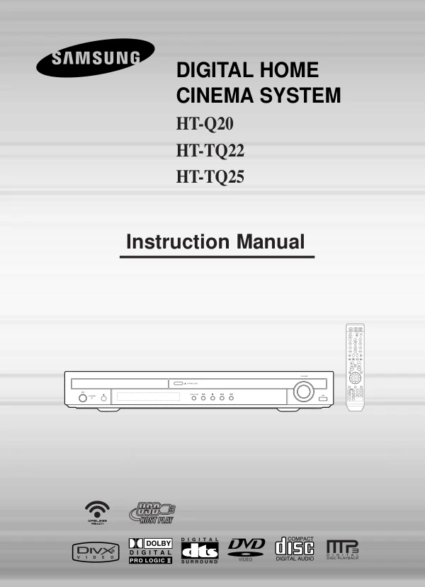 Cover of the Samsung HT-Q20 UK operating instructions