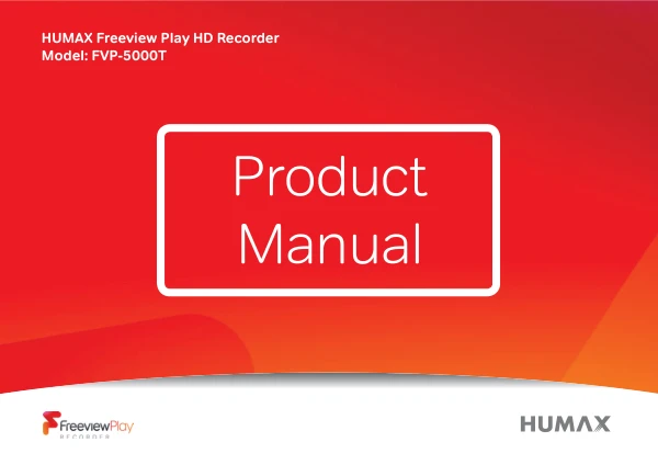 Cover of the Humax FVP-5000T UK operating instructions