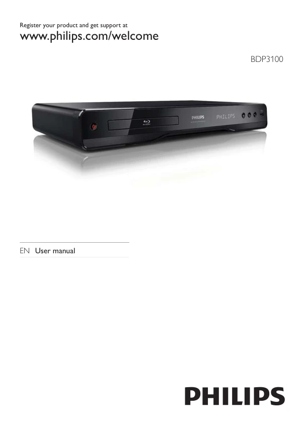 Cover of the Philips BDP3100 UK operating instructions