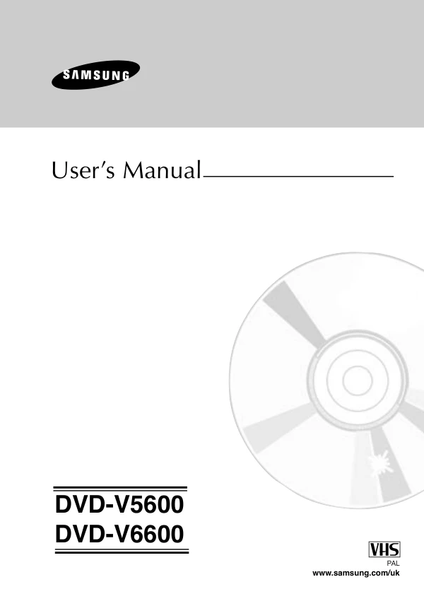 Cover of the Samsung DVD-V5600 UK operating instructions