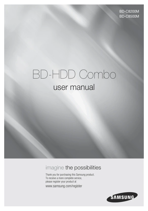 Cover of the Samsung BD-C8200M UK operating instructions