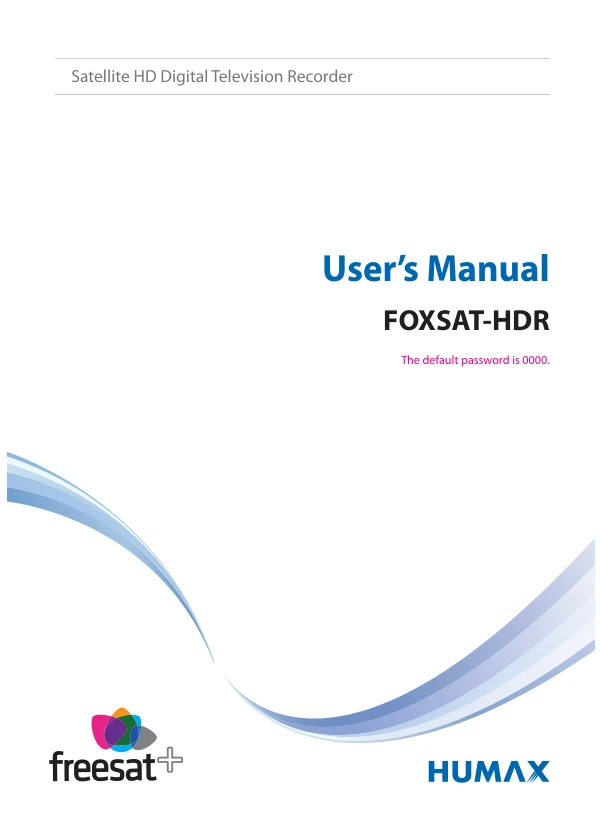 Cover of the Humax FOXSAT-HDR UK operating instructions