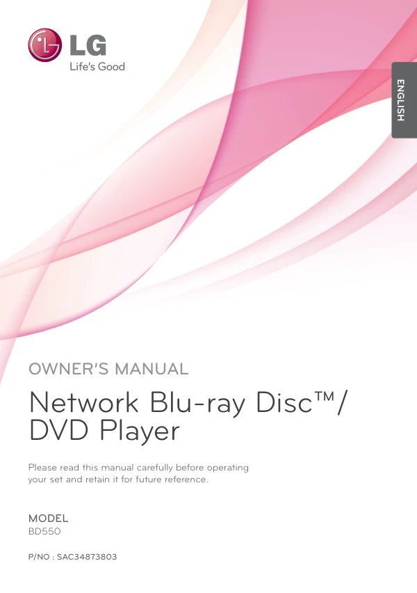 Cover of the LG BD550 UK operating instructions