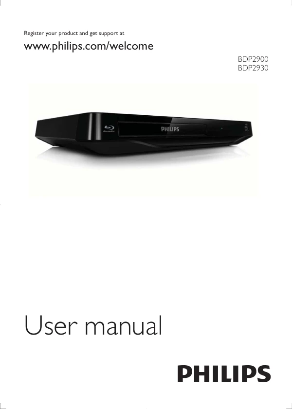 Cover of the Philips BDP2900/05 UK operating instructions