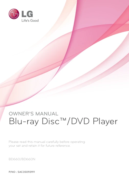 Cover of the LG BD660 UK operating instructions