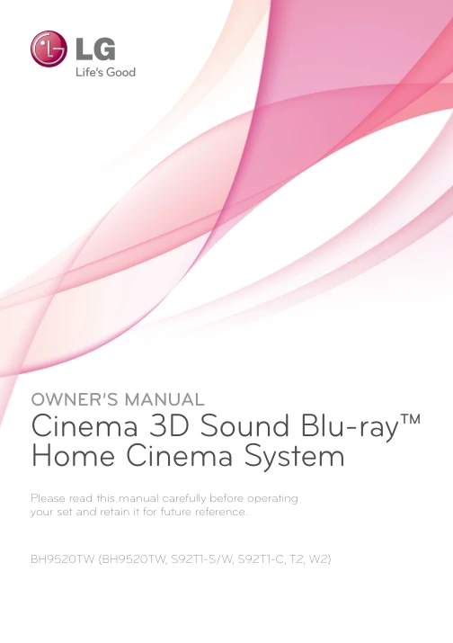 Cover of the LG BH9520TW UK operating instructions