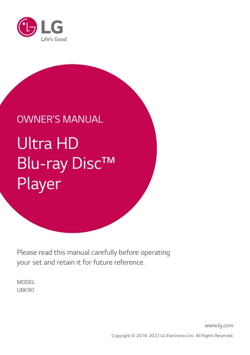 Cover of the LG UBK90 UK operating instructions