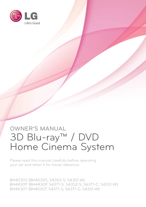 Cover of the LG BH4030S UK operating instructions