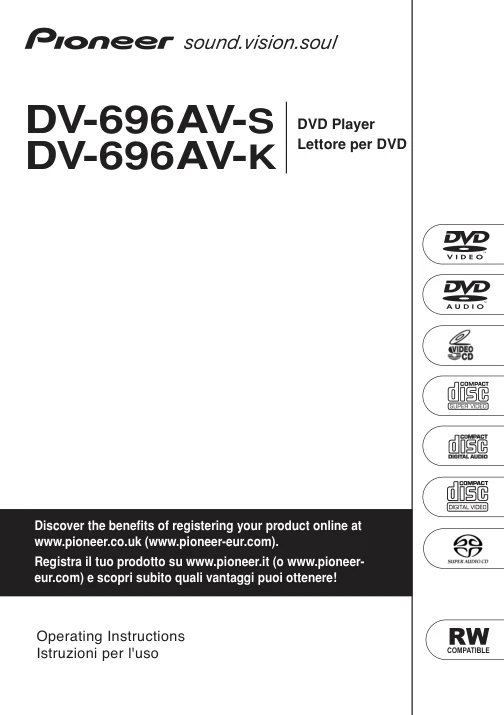 Cover of the Pioneer DV-696AV UK operating instructions