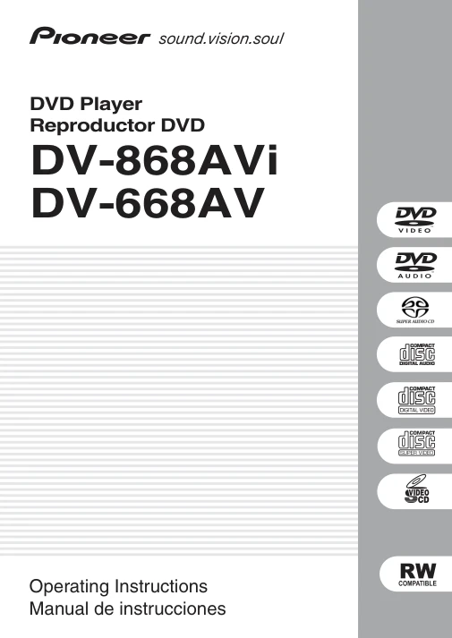Cover of the Pioneer DV-668AV UK operating instructions