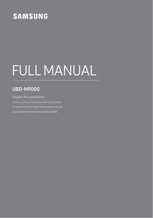 Cover of the Samsung UBD-M9000 UK operating instructions