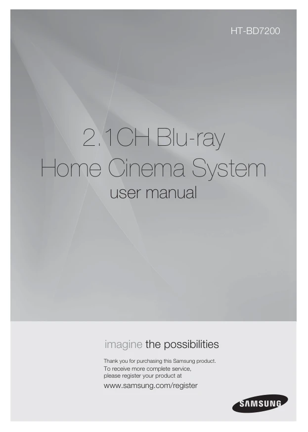 Cover of the Samsung HT-BD7200 UK operating instructions