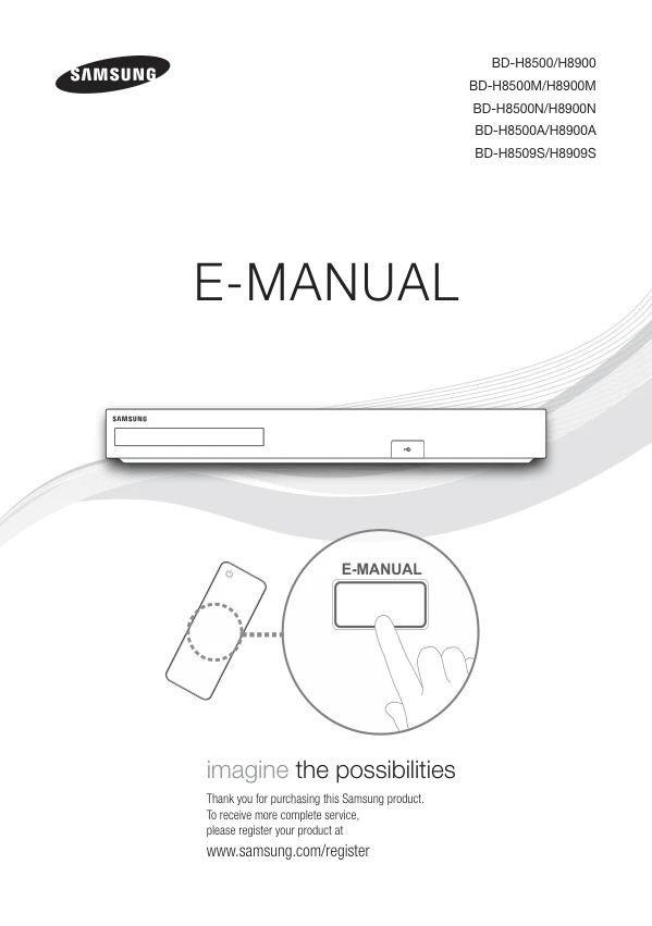 Cover of the Samsung BD-H8509S UK operating instructions