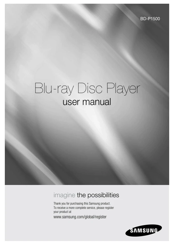 Cover of the Samsung BD-P1500 UK operating instructions