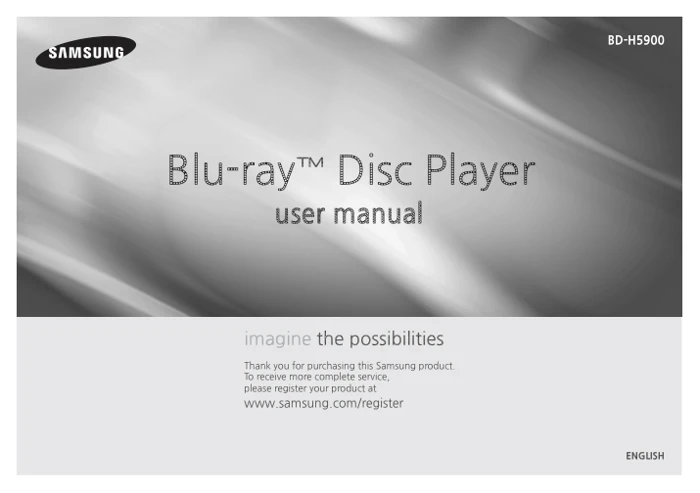 Cover of the Samsung BD-H5900 UK operating instructions
