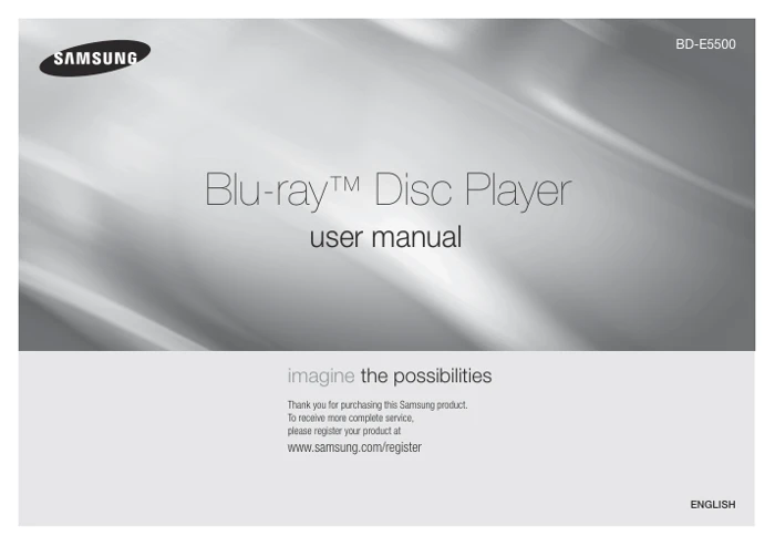 Cover of the Samsung BD-E5500 UK operating instructions