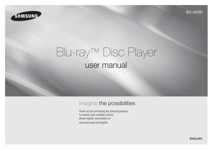 Cover of the Samsung BD-J5500E UK operating instructions