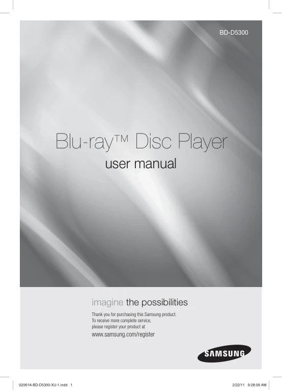 Cover of the Samsung BD-D5300 UK operating instructions