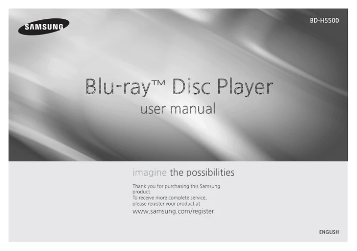 Cover of the Samsung BD-H5500 UK operating instructions