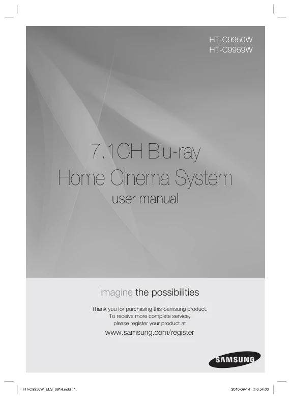 Cover of the Samsung HT-C9950W UK operating instructions