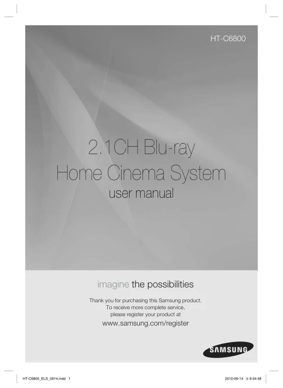 Cover of the Samsung HT-C6800 UK operating instructions