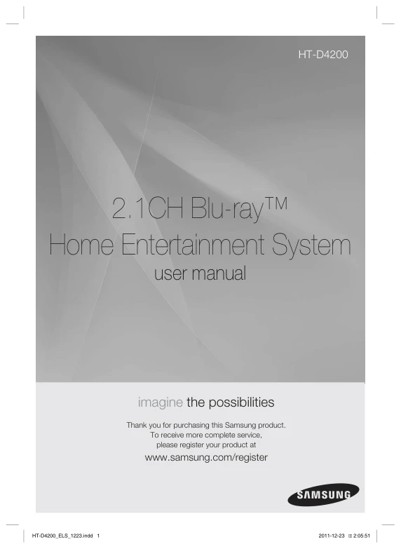 Cover of the Samsung HT-D4200 UK operating instructions