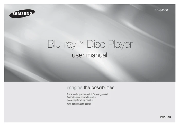 Cover of the Samsung BD-J4500 UK operating instructions
