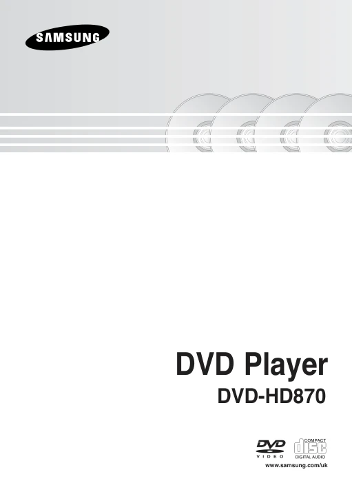 Cover of the Samsung DVD-HD870 UK operating instructions