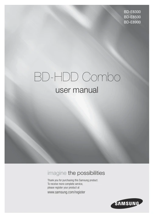 Cover of the Samsung BD-E8500 UK operating instructions