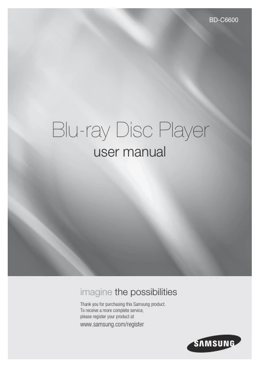 Cover of the Samsung BD-C6600 UK operating instructions
