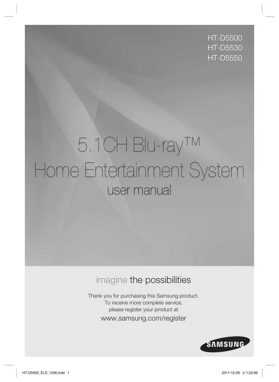 Cover of the Samsung HT-D5500 UK operating instructions