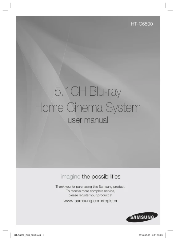 Cover of the Samsung HT-C6500 UK operating instructions