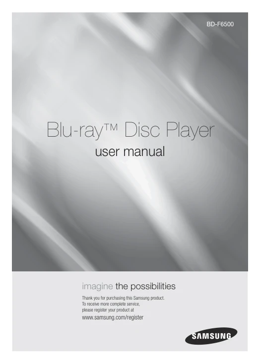 Cover of the Samsung BD-F6500 UK operating instructions
