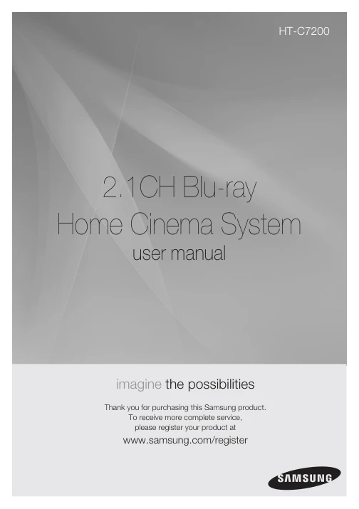 Cover of the Samsung HT-C7200 UK operating instructions