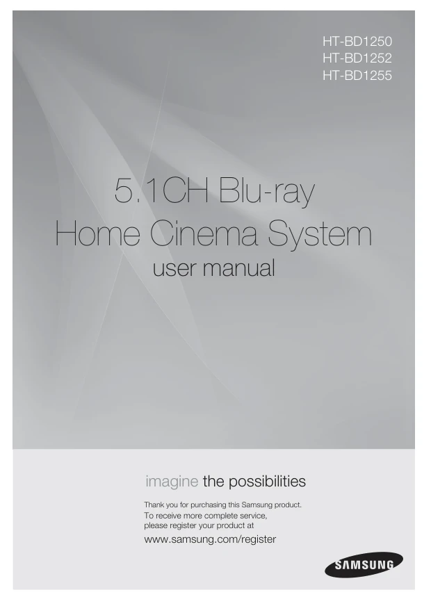 Cover of the Samsung HT-BD1250 UK operating instructions