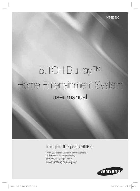 Cover of the Samsung HT-E6500 UK operating instructions
