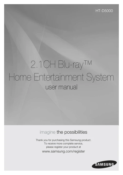 Cover of the Samsung HT-D5000 UK operating instructions