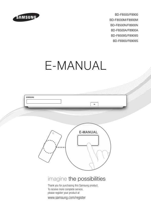 Cover of the Samsung BD-F8500 UK operating instructions