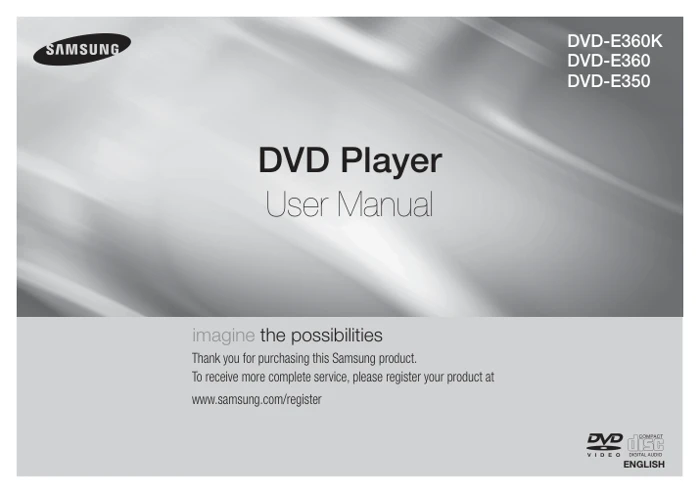 Cover of the Samsung DVD-E360 UK operating instructions