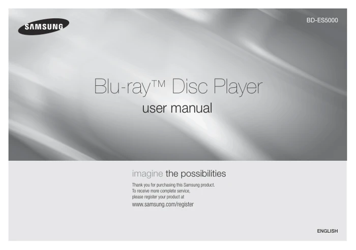Cover of the Samsung BD-ES5000 UK operating instructions