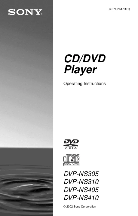 Cover of the Sony DVP-NS305 UK operating instructions